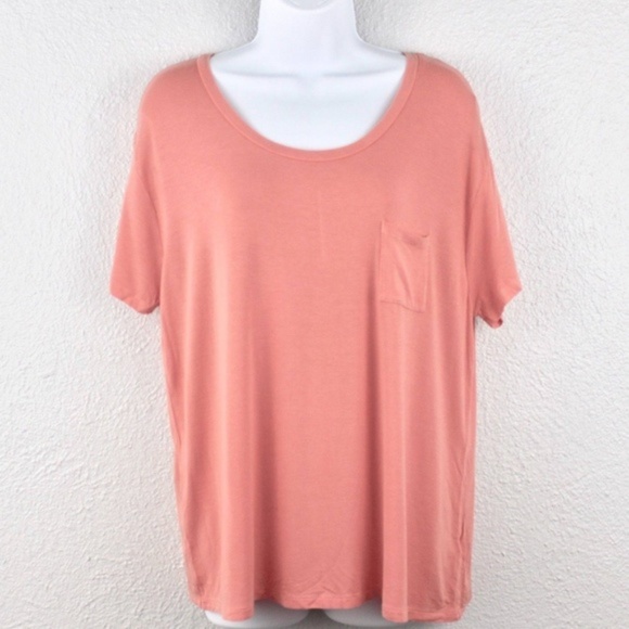 Tops - New Women Short Sleeve Softest Crew T-Shirt Coral Tops - New Women Short Sleeve Softest Crew T-Shirt Coral